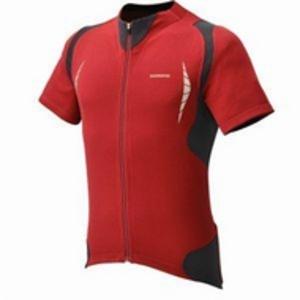 Shimano Shirt km fietsshirt korte mouwen rood met zwart en wit heren