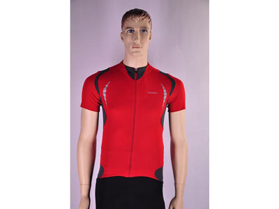 Shimano Shirt km fietsshirt korte mouwen rood met zwart en wit heren