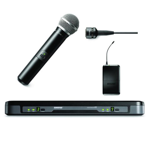 Shure PG1288 PG185 microfoon systeem met een handheld & dasspeld mic