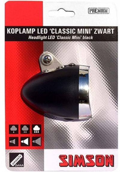 Simson Classic Mini LED voorvork koplamp op batterijen