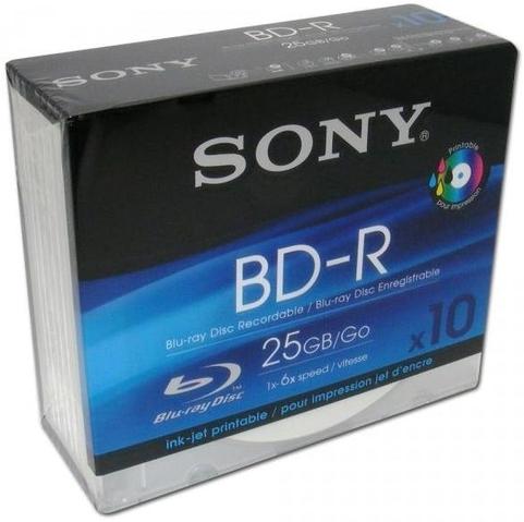 Sony BNR25BPS Recordable Ink Jet Blu-ray Disc, Slimcase