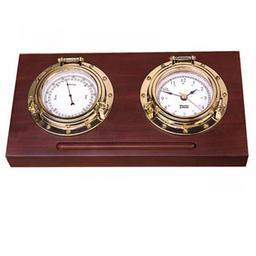 Weems & Plath Porthole Deck Set scheepsklokkenset met clock en barometer