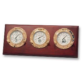 Weems & Plath Porthole Weather Station scheepsklokkenset met clock, barometer en comfortmeter