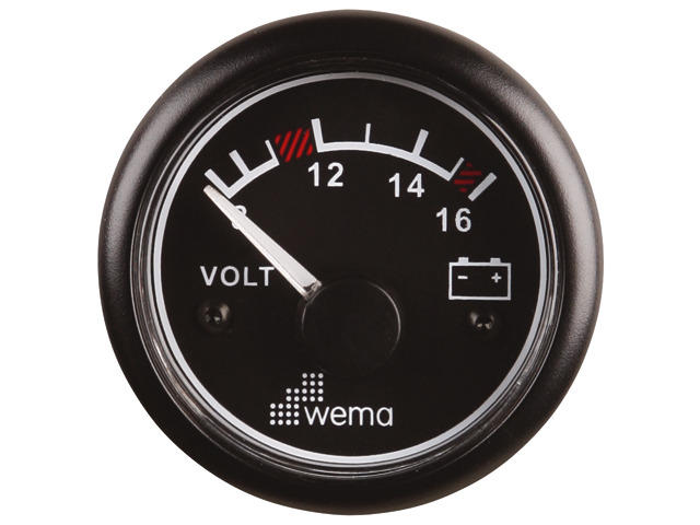 Wema Voltmeter 12V 58mm (gat 52mm)